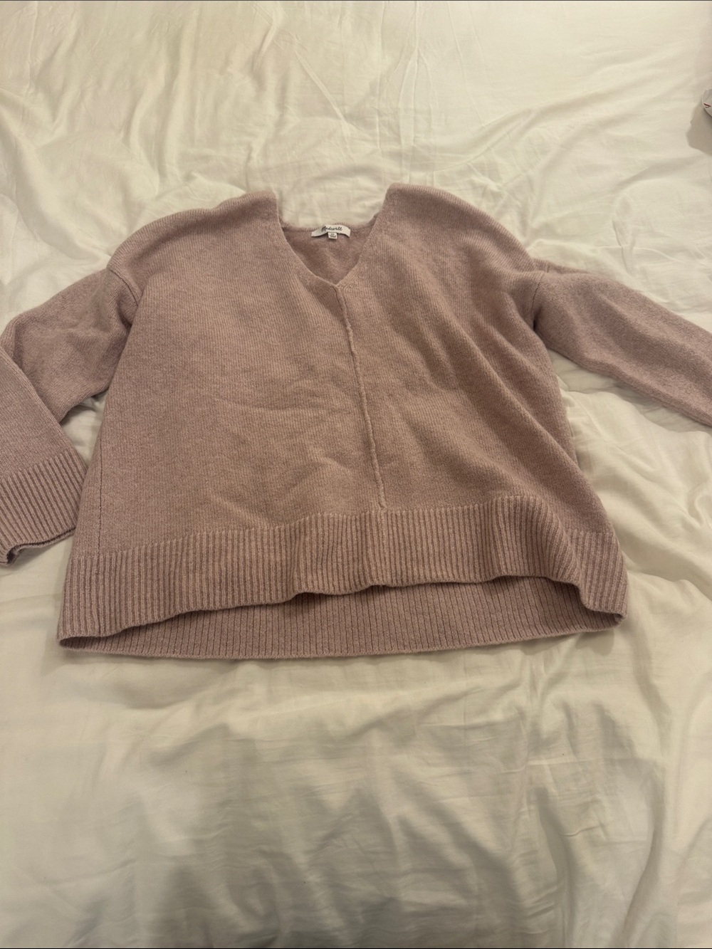 Madewell Dusty Rose V-Neck Sweater - Picture 1 of 2